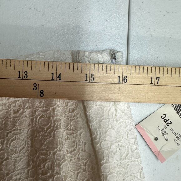 Nine West Pencil skirt Suit Size 10 2pc White Lace Short Sleeve Tea Wedding - Picture 10 of 11